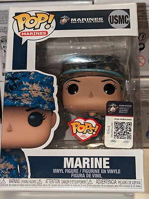#ad Funko Pop Military USMC Marine Corps Hispanic Female Camo Ver. #1 New In Box $11.25