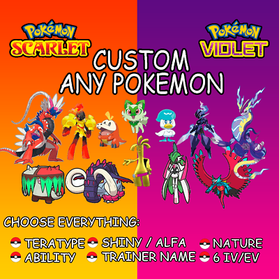 #ad ✨ Full Custom Pokemon ✨Custom Your Own 6IV Shiny ✨Pokemon Scarlet amp; Violet $2.00