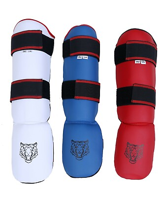 #ad Kids Taekwondo Vinyl Shin Pad InstepPair Guard Boxing Karate Muay Foot Protector $18.50