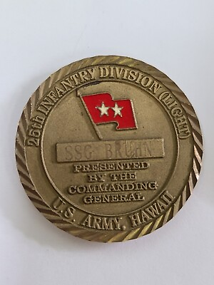#ad #ad SSG BRUHN 25th Infantry Division light US Army Hawaii Military Challenge Coin $21.97