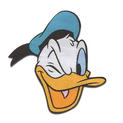 #ad Disney Iron On Patch: Donald Duck Profile w Winking Eye New Free Shipping $6.00