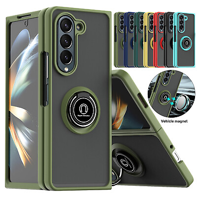 #ad Shockproof Phone Case For Samsung Galaxy Z Fold 5 4 3 5G Ring Stand Back Cover $5.11