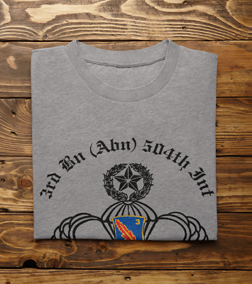 #ad 3 504 PIR Blue Devils US Army 82nd Airborne Division PT T Shirt Shirt Tee $24.98