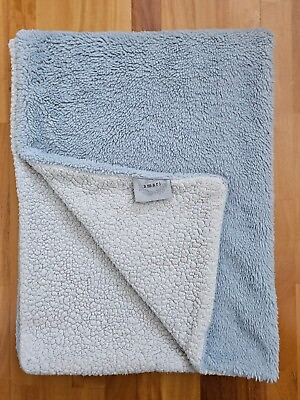#ad Amari Baby Blue Fleece Sherpa Thick Plush Baby Kids Security Lovey Blanket $38.00