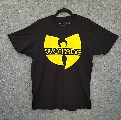 #ad Wu Tang Shirt Mens Large OG Logo Yellow 100% Cotton Band Shirt Black $16.99