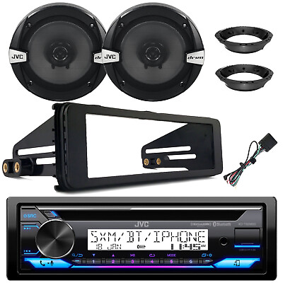 #ad JVC Marine Bluetooth CD Receiver 2x 6.5quot; Speakers Adapters Harley Install Kit $219.99