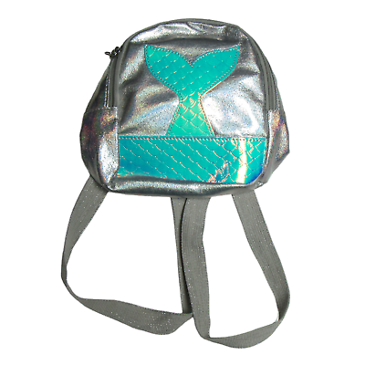 #ad Cat amp; Jack Girls Mermaid Tail Backpack O S Adjustable Straps Iridescent White $14.99