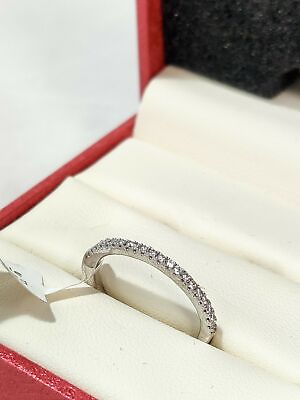 #ad NEW BERRICLE Rhodium Sterling Silver Cubic Zirconia Half Eternity Ring Size 5 $33.20