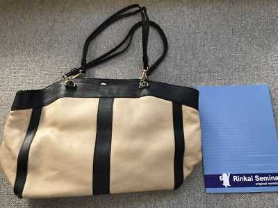 #ad See By Chloe Tote Business Bag Bicolor Leather Beige women#x27;s USED FROM JAPAN $69.00