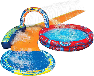 #ad Banzai Cyclone Splash Inflatable Water Park with Pool Sprinkler and Waterslide $61.71