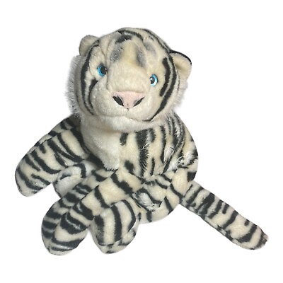 #ad Aurora Flopsies Plush White Tiger Cub Lightning Laying Down Soft 24” RARE $79.99
