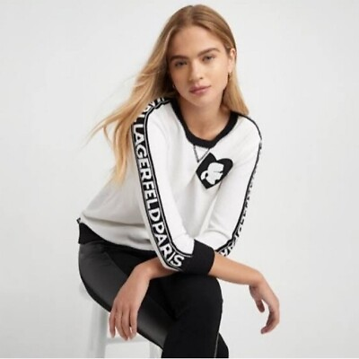 #ad Karl Lagerfeld Paris Spellout Sweater Size M $29.99