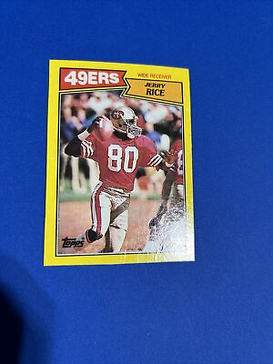 #ad 🔥1987 Jerry Rice 2nd yr San Francisco 49ers quot;Yellowquot; Topps Box Bottom #K⚪️0211 $31.37