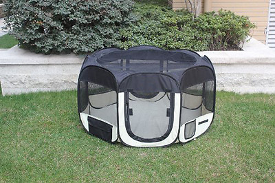 #ad 45quot; Soft Pet Dog Cat Indoor or Outdoor Tent Exercise Pen Play Mesh Yard BLK $47.39