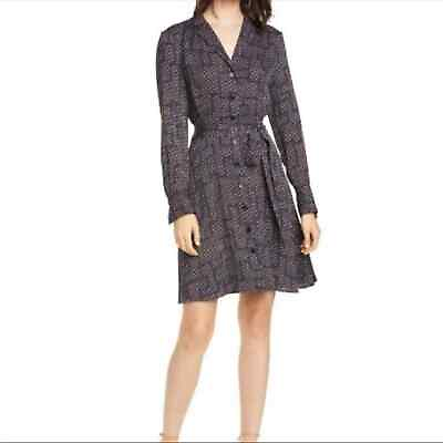 #ad NWT Equipment Yarrowe Belted Silk Shirtdress in Brown Plum Floral Size 4 $175.00