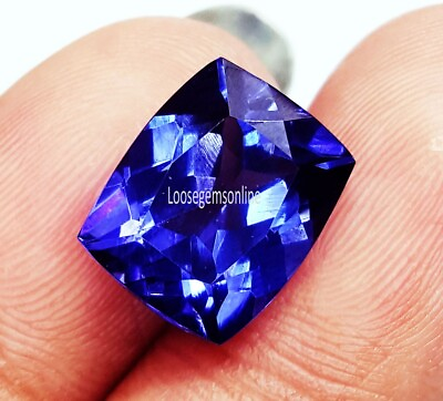 #ad Excellent Cut Loose Gemstone 9 Ct Natural Cushion Blue Tanzanite Certified L298 $12.74