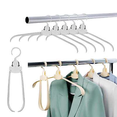 #ad 5 pcs Travel Hangers Plastic Collapsible Hangers Durable Foldable Hangers f... $22.92