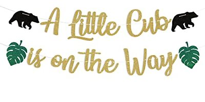 #ad A little Cub is on the Way Banner Bear Baby Shower Decor Welcome Little Cub B... $19.96