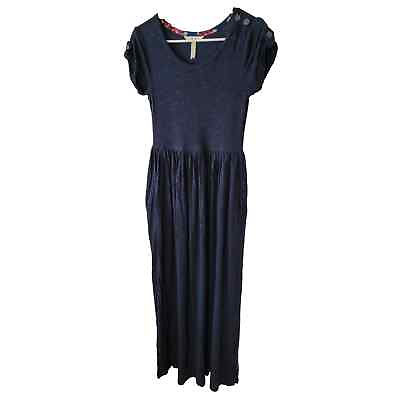 #ad Matilda Jane Small Women Maxi DRESS Long Blue Sleeve Button Details 139040 $32.99