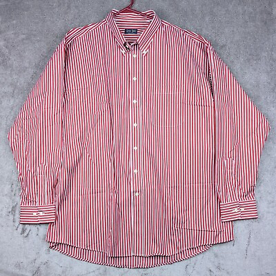 #ad Vtg Gitman Bros Western Shirt Mens 3XLT Red Striped Long Sleeve Button Up Cowboy $27.95