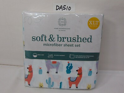 #ad NEW SHEET SET HOME EXPRESSIONS XLT XL TWIN KIDS MICROFIBER NEW WITH TAG $19.99