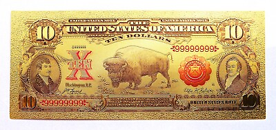 #ad Ten Dollar Buffalo Gold Foil Bank Note Brand New Must See $5.00