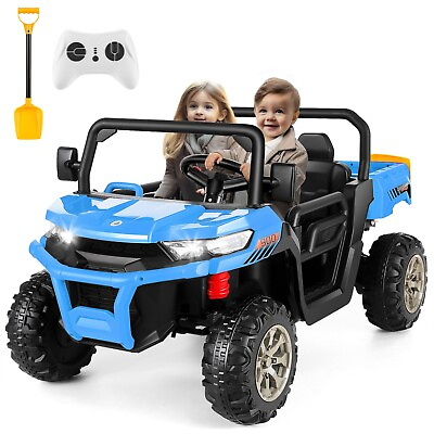 #ad 2 Seater Ride on Dump Truck Car for Kids 24V 4WD Electric UTV Toys w Dump Bed $309.99