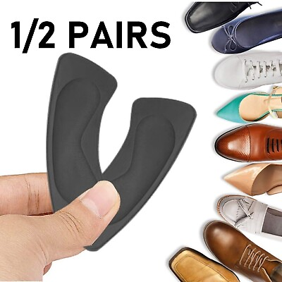 #ad 1 2 Pairs New Fabric Shoe Pads Cushion Liner Grip Back Heel Inserts Insoles $1.75