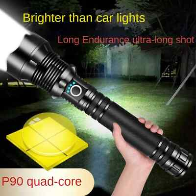 #ad Powerful LED Flashlight Super Bright 10000000LM P90 Rechargeable Zoom Torch Lamp $13.75