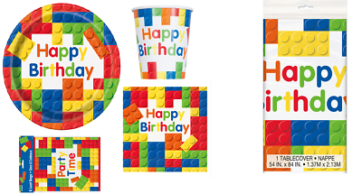 #ad New Kids Blocks Puzzle Themed 1st Birthday Party Supplies Party Kit For 8 or 16 GBP 3.99