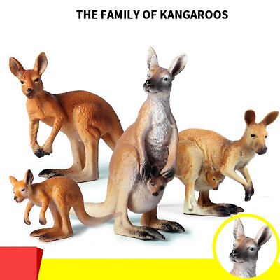 #ad Australia Kangaroo Family Figure Wild Animal Model Collector Toy Kids $5.96