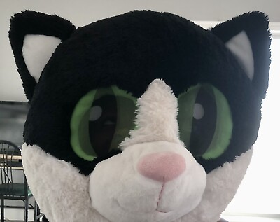 #ad Dan Dee Big Greeter Heads CAT Plush Halloween Mask Mascot Cosplay Costume Black $24.88