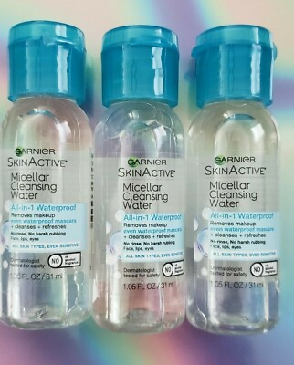 #ad 3x Garnier SkinActive Micellar Cleansing Water Waterproof Makeup Remover 1.05oz $4.75