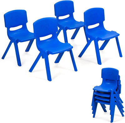 #ad Kids Stack Resin Chairs W Carrying Handle 4 Pack Kids Indoor Outdoor Plastic S $91.99