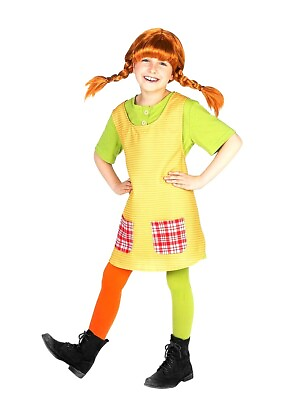 #ad Girls Pippi Longstocking Costume Kids Fancy Dress TV Book Day Character Outfit GBP 49.99