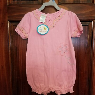 #ad NWT Baby Girl pink bodysuit with Embroidery by Baby Connection 24 months $5.00