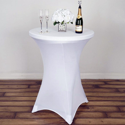 #ad Leading Linens 10 Pc 30quot; Inch Cocktail Tall Highboy Table round Fitted Spandex T $170.99