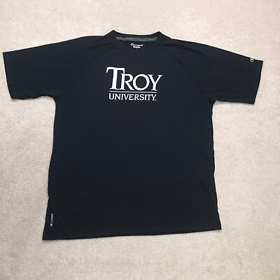 Champion Troy University Trojans T Shirt Mens Large Black $15.89