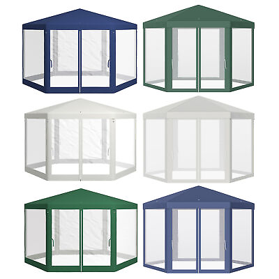 #ad Hexagonal Patio Gazebo Outdoor Canopy Party Tent Activity Event w Mesh Net $119.99