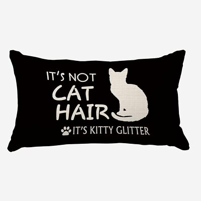 #ad PUHEI It’s Not Cat Hair Kitty Glitter Throw Pillow 18quot; x 18quot; Cat 3 $21.46
