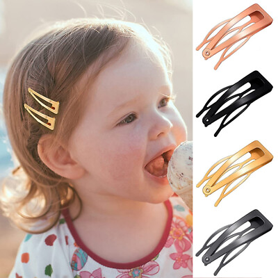 #ad 1x Double grip Hair Side Clip Metal BB Snap Barrettes Women Girl Hair Styling CA C $0.99