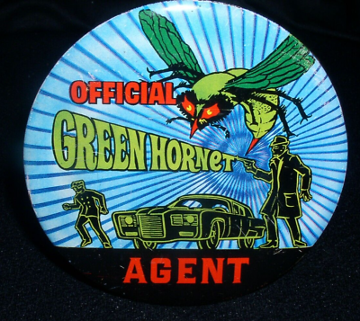 #ad Official Green Hornet Agent 1966 Greenway Productions 4quot; Pinback Button $18.00