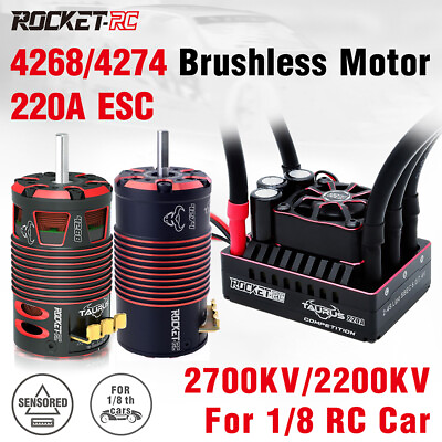 #ad ROCKET RC 220A Brushless ESC BEC 2 4S Heatsink Motor for 1 8 RC Car Buggy $155.99