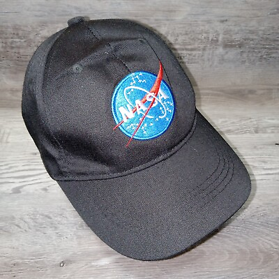 #ad NASA hat mens XL strapback adjustable black costume spirit Halloween cap $8.44