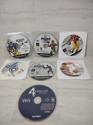 #ad Lot Of 7 Wii PS2 PS1 Games Scratched As Is Sports NCAA Live 98 resident ETC $14.69