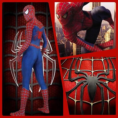 #ad Kids Original Spider suit cosplay costume Detached mask Tobey $60.00