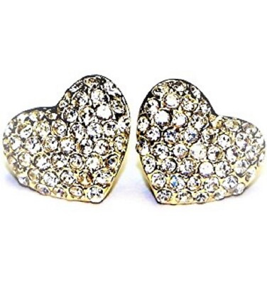 #ad Buyless Fashion Hypoallergenic Surgical Steel Rhodium Plated CZ Heart Earring $7.47