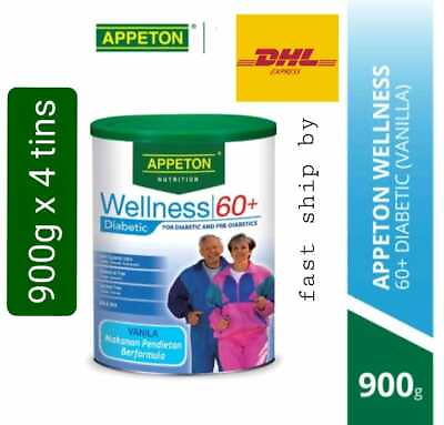 #ad x4 Appeton Wellness 60 Diabetic Vanilla 900g Diabetics amp; Pre diabetics Senior $299.90