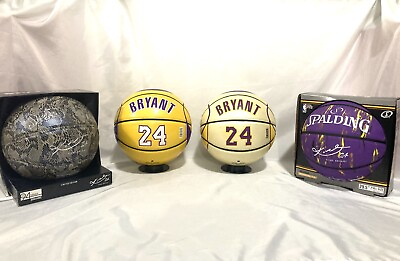 4 Limited Kobe Bryant Spalding Basketballs. 2 Are Ultra Rare Lakers Jersey Balls $799.99
