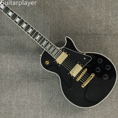 #ad Custom Black Electric Guitar H H Pickup Gold Hardware Black Fretboard Free Ship $273.60